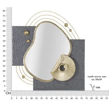 LUSTRO NA ŚCIANĘ ART 72,4x7x80 cm